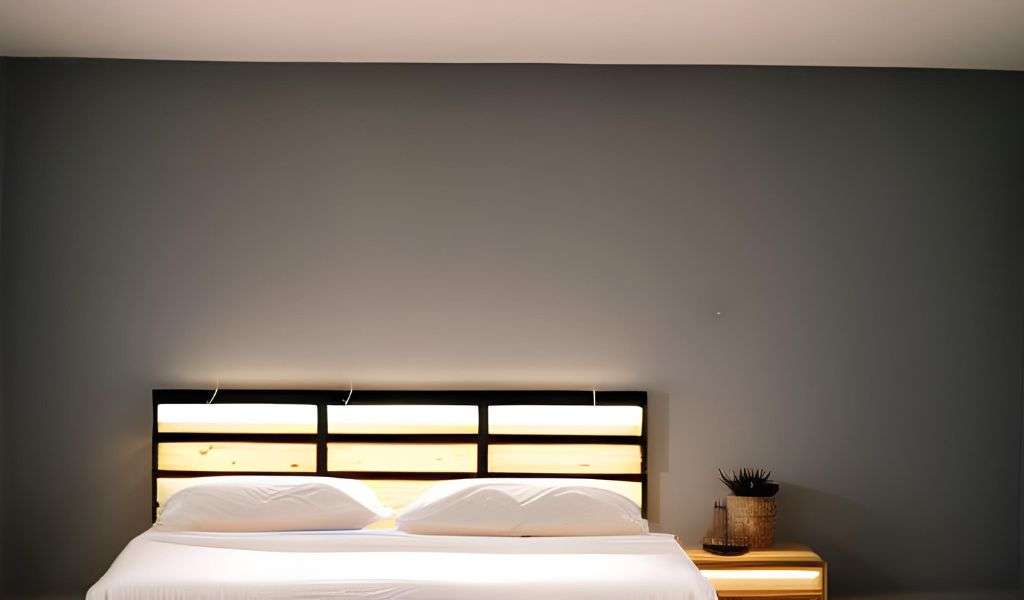 cama de palés con luces led